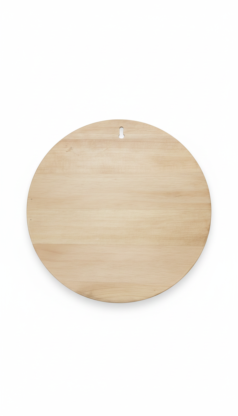 round wood disk pictured on a white background
