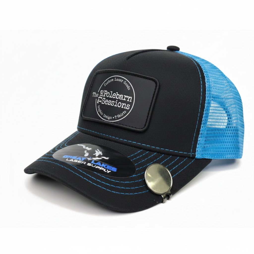 EXAMPLE hat with a ball marker on it. 
