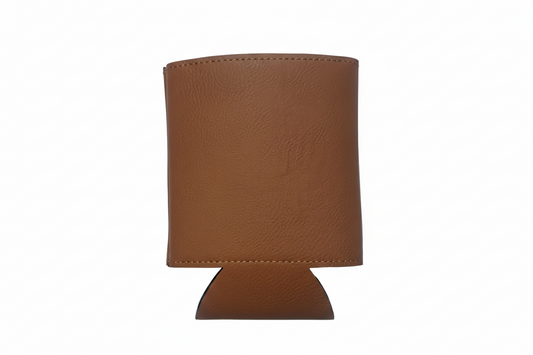 Brown can cooler set on a white background