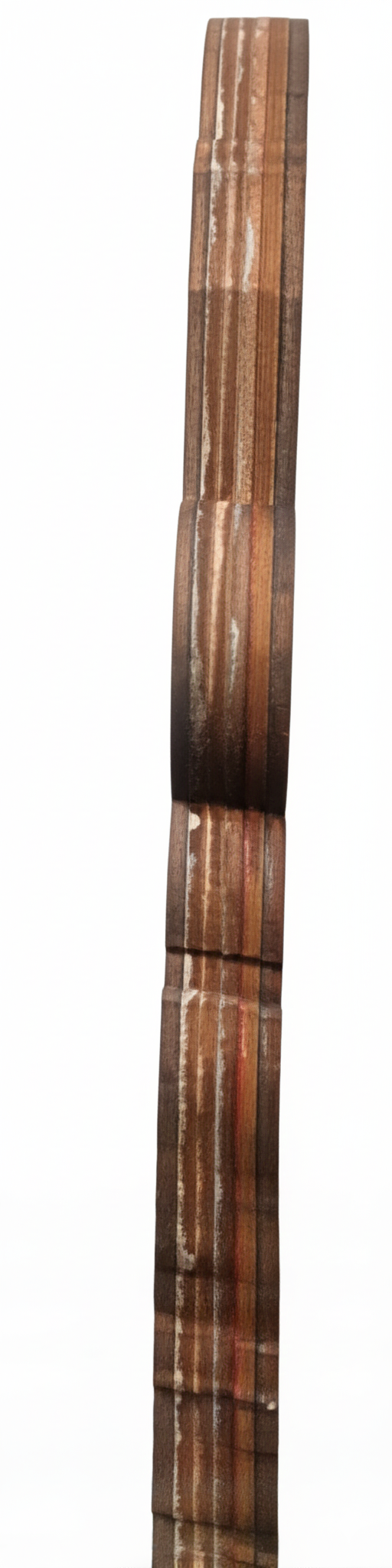 Side view of Santas face showing 6 layers of wood glued together. 